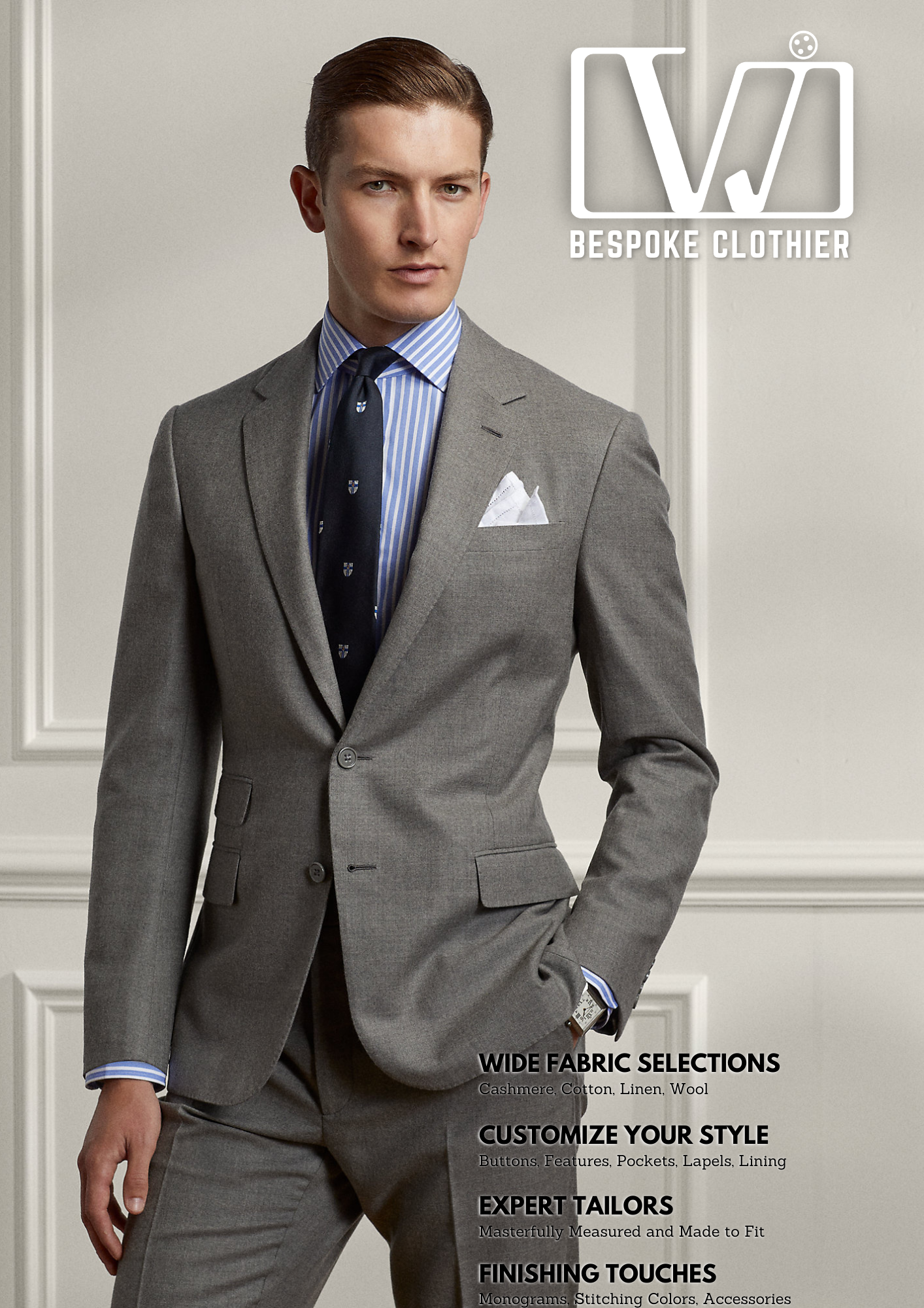 Grey two-piece formal suit