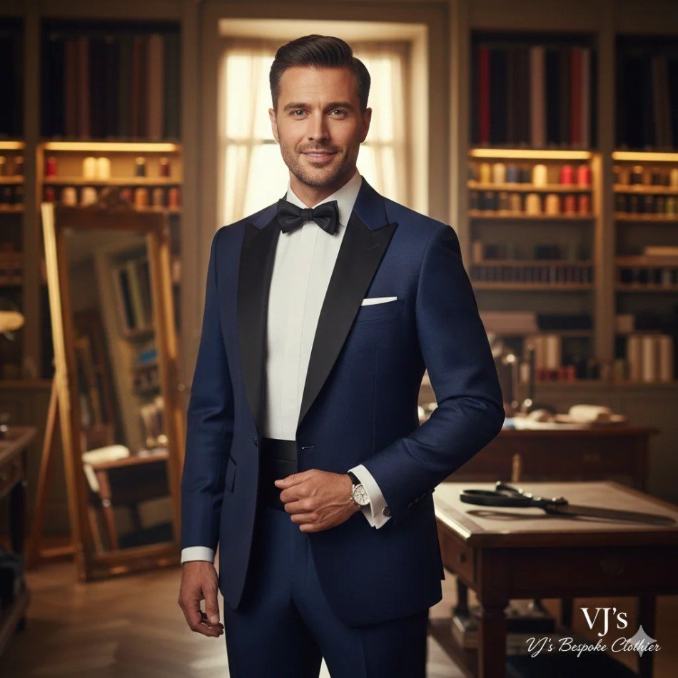 Black-tie tuxedo with satin lapels